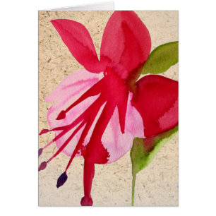 Pink Fuchsia pop art watercolour flower