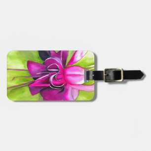 Pink Fuchsia pop art watercolour flower Luggage Tag