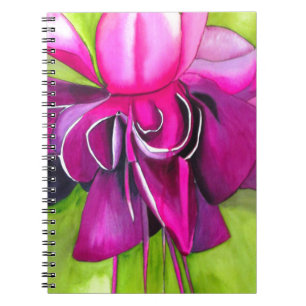 Pink Fuchsia pop art watercolour flower Notebook