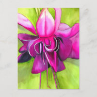 Pink Fuchsia pop art watercolour flower