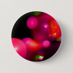 PINK FUCHSIA PURPLE BLACK FRACTAL BUBBLES 6 CM ROUND BADGE