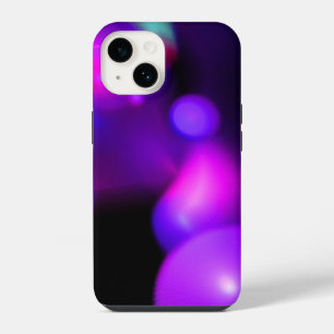 PINK FUCHSIA PURPLE FRACTAL BUBBLES IN BLACK iPhone 14 CASE