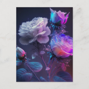Pink Fuchsia Soft Focus Light Spectrum Roses Postcard