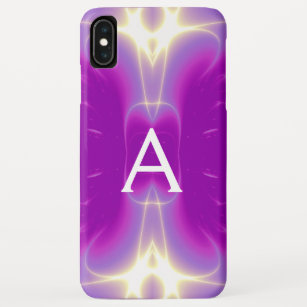 PINK FUCHSIA WHITE FRACTAL WAVES MONOGRAM Abstract Case-Mate iPhone Case
