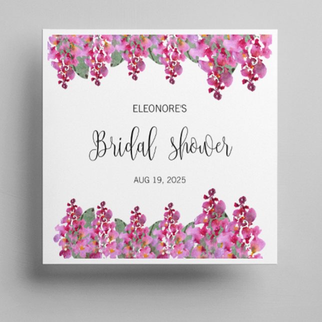 Pink Fuchsia Wisteria Bridal Shower  Napkin (Creator Uploaded)