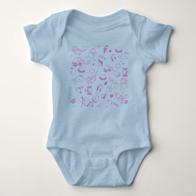 Pink Fun Baby T-Shirt Bodysuit (Front)