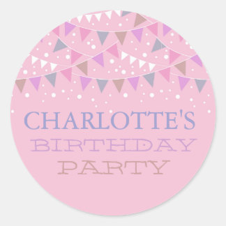 Pink Fun Bunting Birthday | Party Sticker
