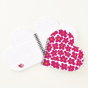 Pink Fun Floral Pattern Notebook