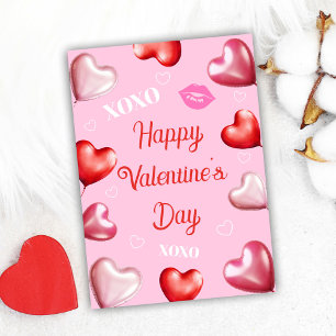 Pink Fun Girly Happy Valentine's Day Holiday Card