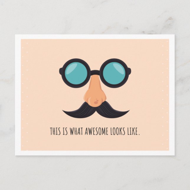 Pink Fun Man with Glasses Postcard (Front)