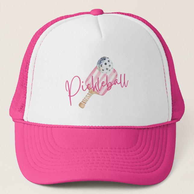 Pink Fun Pickleball Trucker Hat (Front)