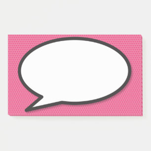 Pink Fun Simple Comic Book Speech Bubble Post-it Notes