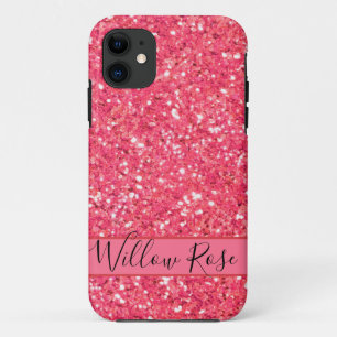 Pink fun sparkle glitter pattern, gift for her  Case-Mate iPhone case