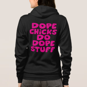 Pink Funk Dope Chicks on Black Zip Up Hoodie