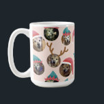 Pink Funny Christmas Hats Dog Photo Collage Coffee Mug<br><div class="desc">This funny and very merry Christmas gift mug will delight friends and family when you personalise it with the photos of your kids, family, friends and pets putting the whole crazy cast of characters in silly holiday Santa and elf hats. There is even a pair of reindeer antlers for that...</div>