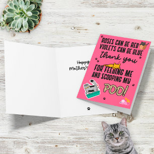 Pink Funny Cute Happy Mother's Day From Cat Card