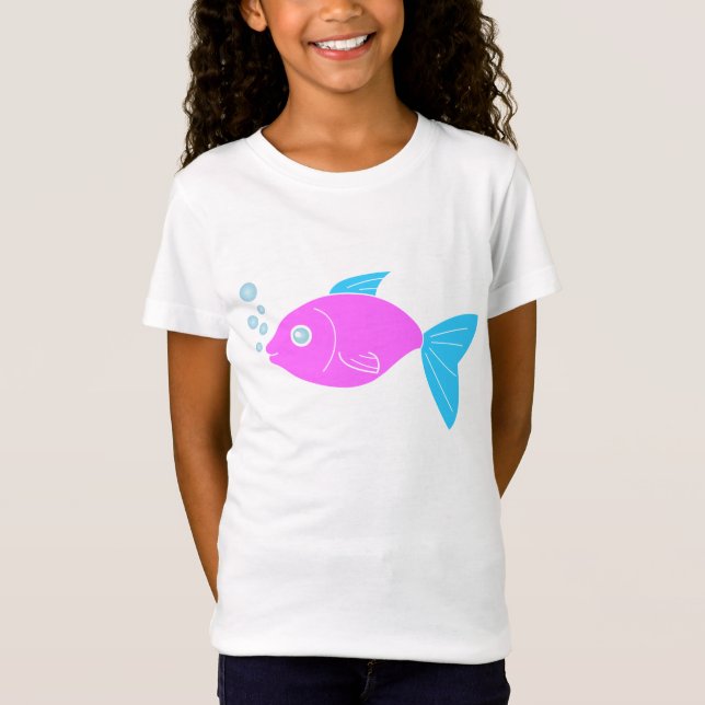 Pink funny fish T-Shirt (Front)