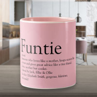 Pink Funny Funtie Aunt Auntie Definition Two-Tone