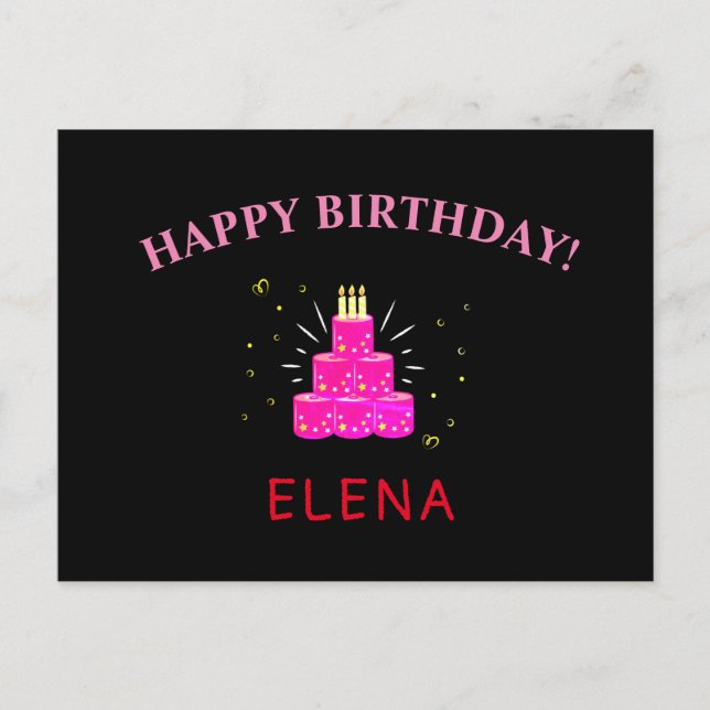 pink funny happy birthday quarantine covid postcard (Front)