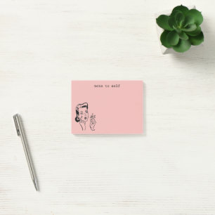 Pink Funny Retro Housewife Note to Self