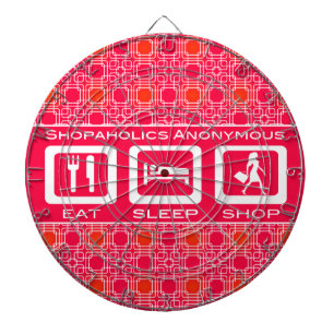 Pink Funny Shopaholic Eat Sleep Shop Award Dartboard