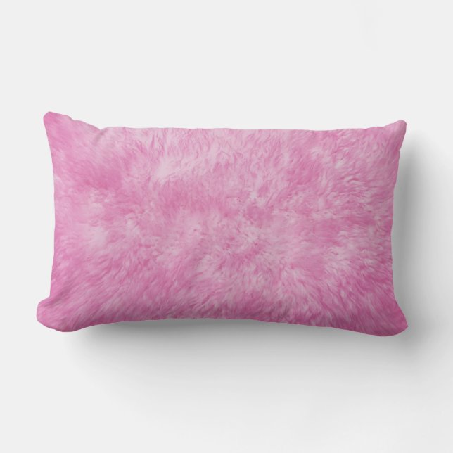 Pink Fur Frenzy Lumbar Pillow (Front)
