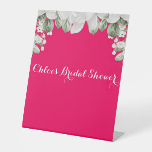 pink fushia  pedestal sign