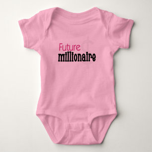 Pink Future Millionaire Baby Bodysuit