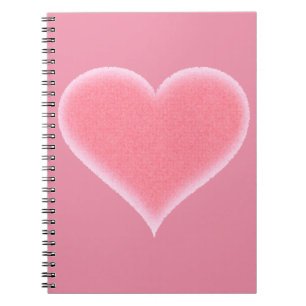 Pink Fuzzy Heart Customisable Notebook