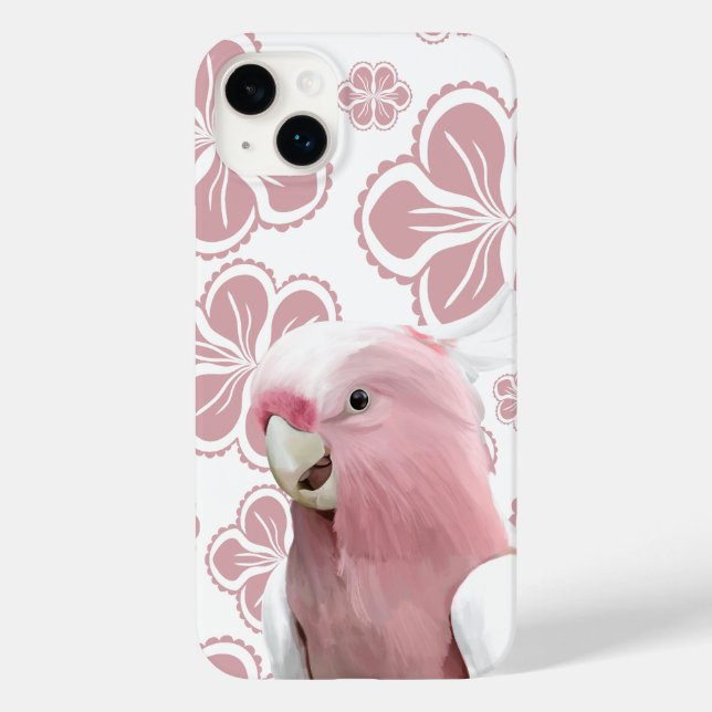 Pink Galah Cockatoo Pink Floral Case-Mate iPhone Case (Back)