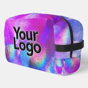 Pink Galaxy Holographic Luxury Business Logo Dopp Kit