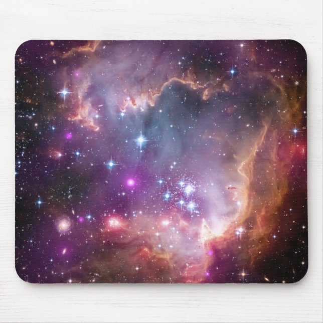 Pink Galaxy Nebula Universe Supernova Stars Night Mouse Pad (Front)