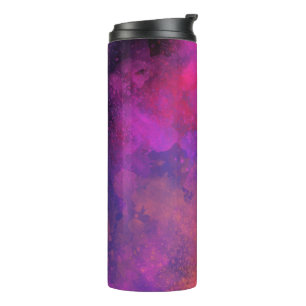 Pink Galaxy Paint Splatter Effect  Thermal Tumbler