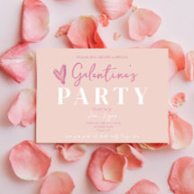 Pink Galentines Girl Friends Party Invitation