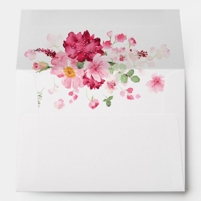Pink Garden Bridal Shower Envelope (Back (Bottom))