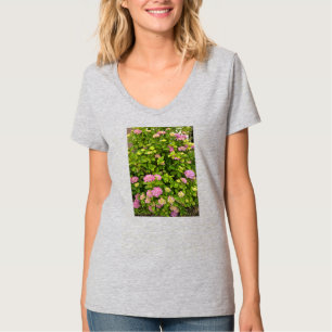 Pink Garden Flowers Nature Photography T-Shirt