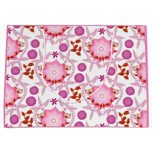 Pink garden large gift bag