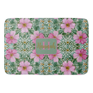 Pink Garden Mosaic Bath Mat