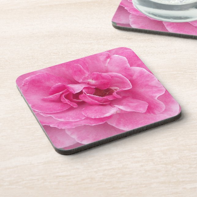Pink Garden Rose Coaster (Left Side)