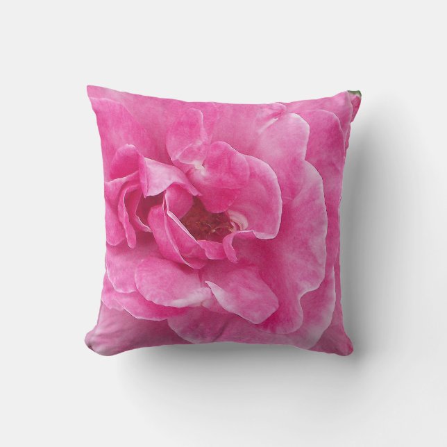 Pink Garden Rose Cushion (Front)