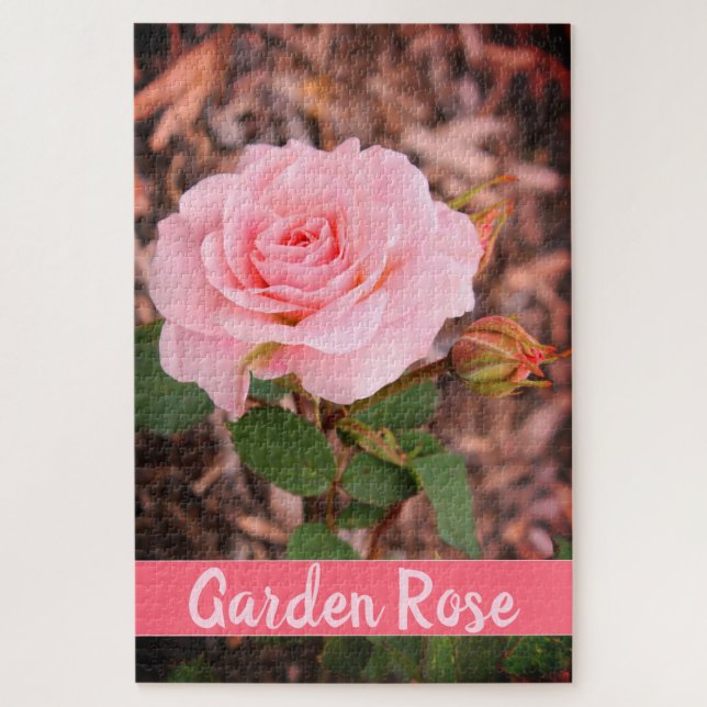Pink Garden Rose Jigsaw Puzzle (Vertical)