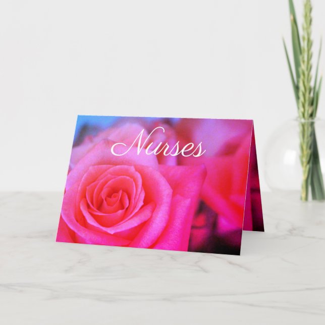 Pink Garden Rose Photo Card (Front)