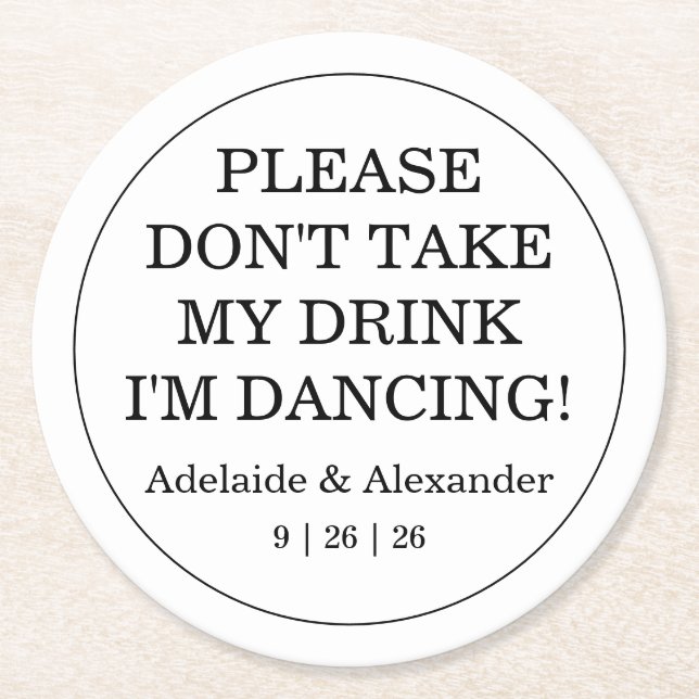 Pink Garden Rose Wedding Round Paper Coaster (Front)