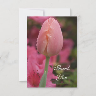 Pink Garden Tulip Flat Thank You Notes