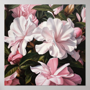 Pink Gardenias Flower Art Print Poster