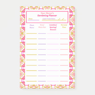 Pink Gardening Planner Allotment Homestead Plan Post-it Notes
