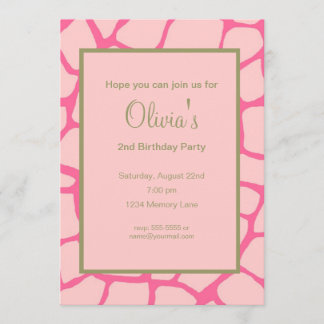 Pink Gariffe Birthday Invitation