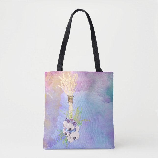 Pink Garlic Braid Tote Bag (Front)
