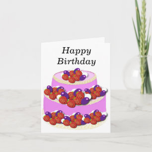 Pink Gateaux editable Birthday Card