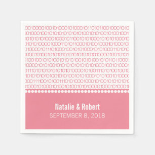 Pink Geek Chic Binary Code Paper Napkins